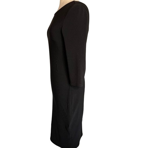 Express Black Bodycon Dress With Back Zipper & 3/4 Sleeves Size M Sexy - Picture 11 of 16